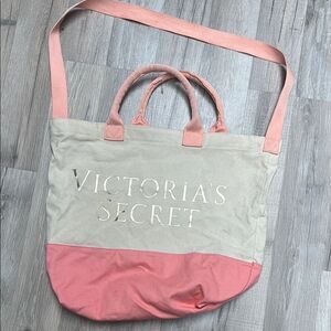 Victoria's Secret Pink and Cream Tote Bag